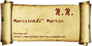 Marczinkó Martin névjegykártya